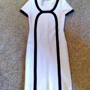 Original Herve Leger knit dress in medium in white with black retro design